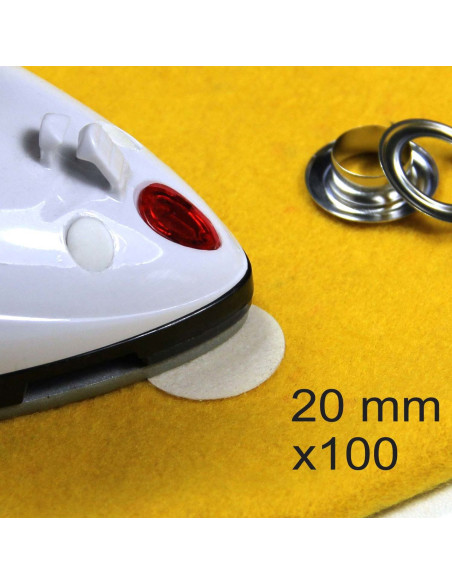 Set van 100 strijkbare verstevigingspunten Wonder Dots - 20 mm