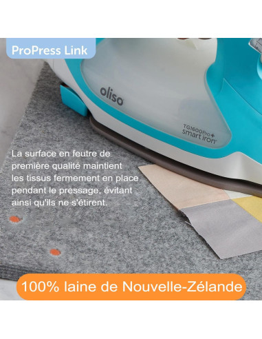 Oliso Pro Press Link uitbreidbare wollen strijkmat 35 cm x 35 cm