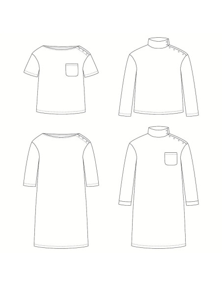 T-shirt of jurk patroon Quiberon Kids - Ikatee