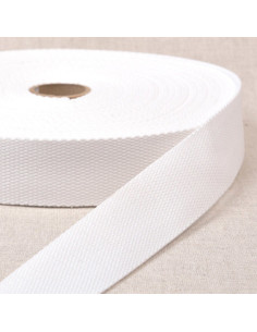 Polyester band met katoenen look - Wit