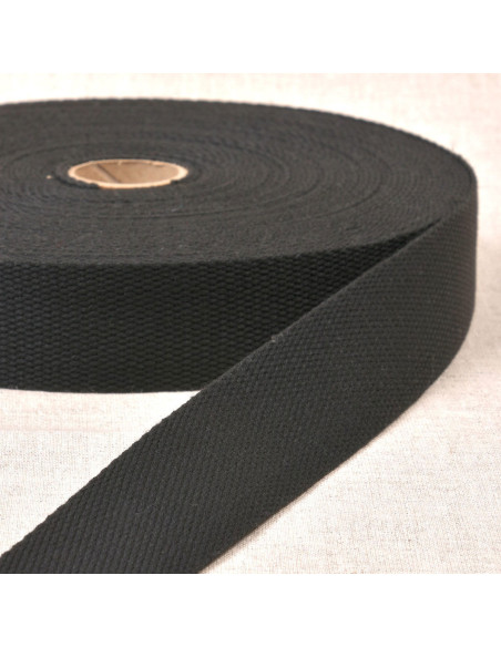Polyester band met katoenen look - Zwart