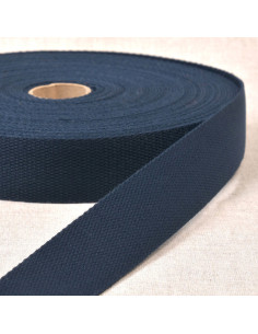 Polyester band met katoenen look - Marineblauw