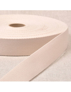 Polyester band met katoenen uitstraling - Ecru