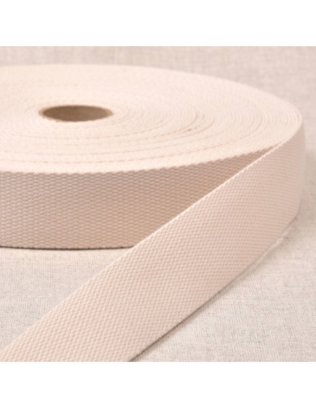 Polyester band met katoenen uitstraling - Ecru