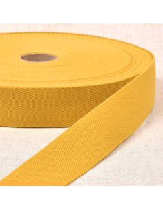 Polyester band met katoenen look - Geel