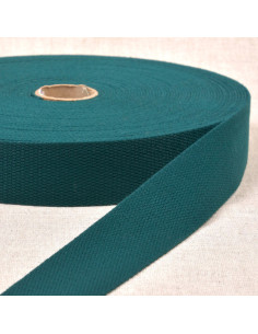 Polyester band met katoenen look - Donkergroen