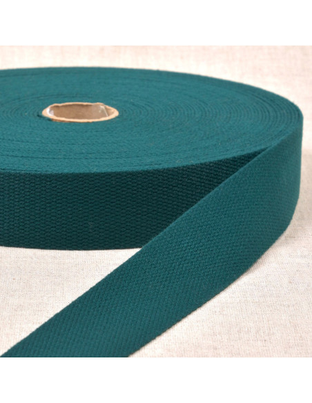 Polyester band met katoenen look - Donkergroen