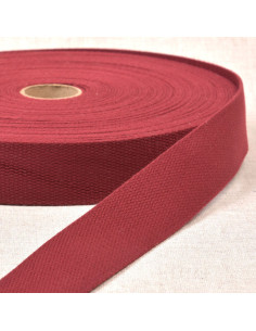 Polyester band met katoenen look - Bourgondisch rood