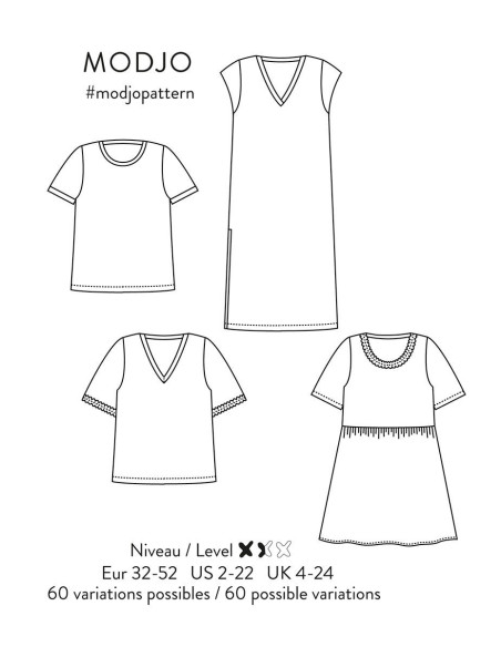 T-shirt en jurk patroon Modjo - Atelier Scämmit