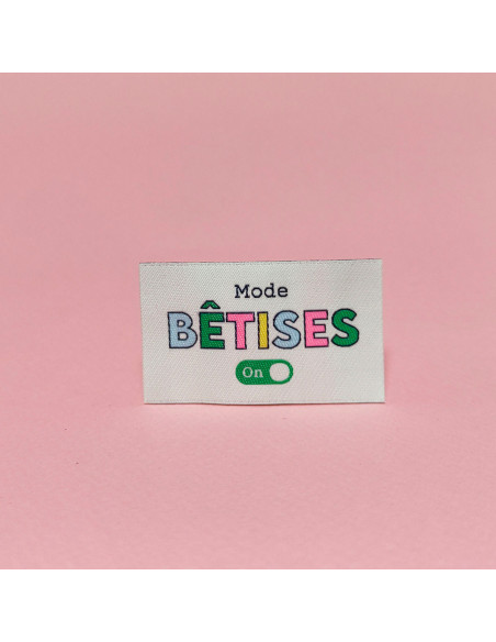 Set van 6 geweven labels - Onzin