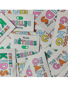 Set van 6 geweven labels - Mix recreatie