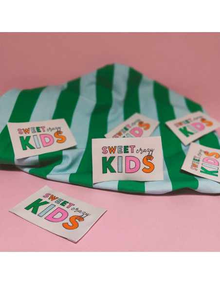 Set van 6 geweven labels - Mix recreatie