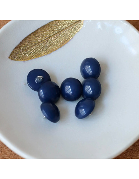 Halfronde knop met staart - Marineblauw