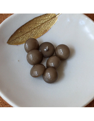 Halfronde knop met staart - Kaki