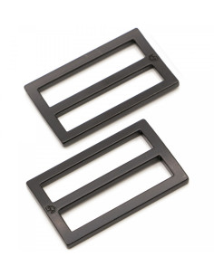 Set van 2 schuifgespen 22 x 38 mm zwart