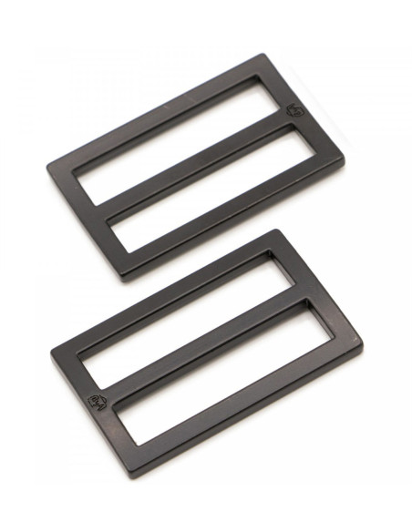Set van 2 schuifgespen 22 x 38 mm zwart