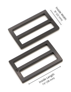 Set van 2 schuifgespen 22 x 38 mm zwart 2