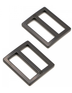 Set van 2 schuifgespen 28 x 25 mm zwart