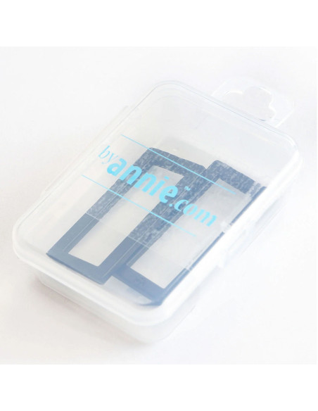 Set van 2 rechthoekige gespen 13 x 38 mm zwart