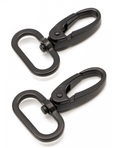 Set van 2 karabijnhaken voor 25 mm zwart