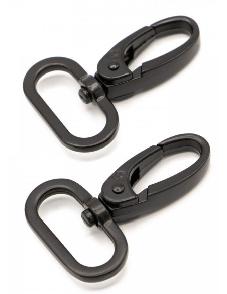 Set van 2 karabijnhaken voor 25 mm zwart