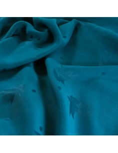 Viscose jacquard stof Streli petrolblauw - Églantine & Zoé