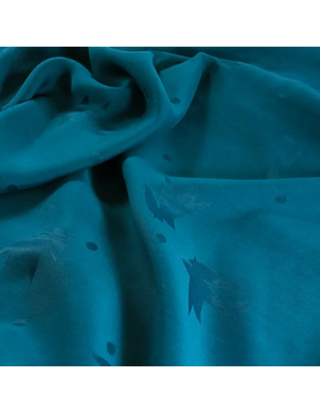 Viscose jacquard stof Streli petrolblauw - Églantine & Zoé