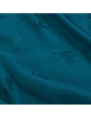 Viscose jacquard stof Streli petrolblauw - Églantine & Zoé