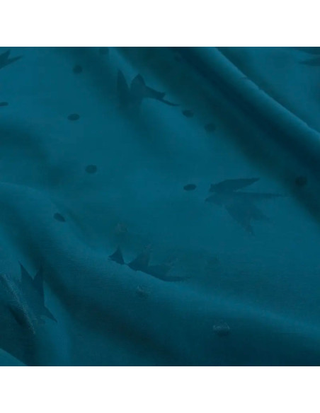 Viscose jacquard stof Streli petrolblauw - Églantine & Zoé