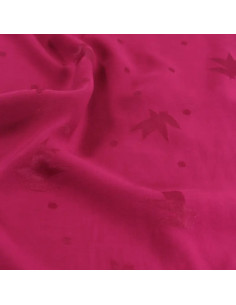 Viscose jacquard stof Streli magenta roze - Églantine & Zoé