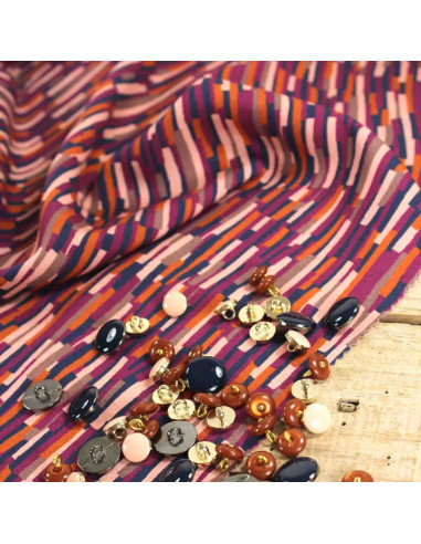 Viscose popeline stof Roc blauw - Églantine & Zoé
