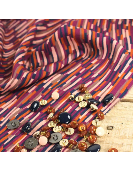 Viscose popeline stof Roc blauw - Églantine & Zoé