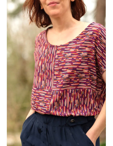 Viscose popeline stof Roc blauw - Églantine & Zoé