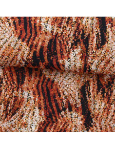 Polyester voile stof - Oker zebra