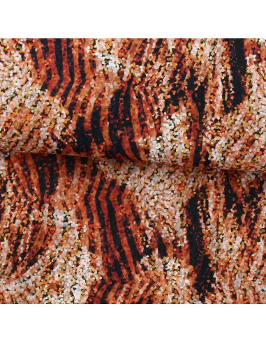 Polyester voile stof - Oker zebra