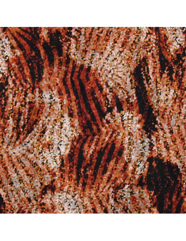 Polyester voile stof - Oker zebra