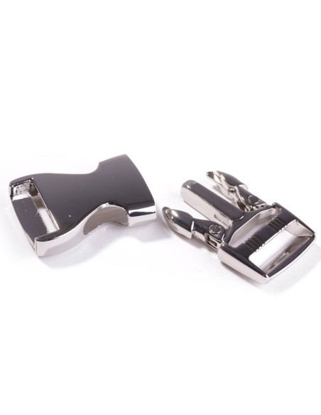 Metalen bananengesp 25 mm - Zilver