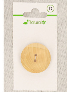 Kaart met 1 natuurlijke houten knoop 28 mm 2 gaten - Vierkanten