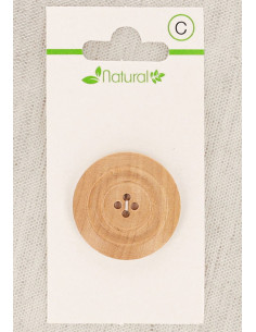 Kaart met 1 natuurlijke houten knoop 28 mm 4 gaten - Lijsten