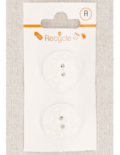 Kaart met 2 witte knopen van 20 mm met 2 gaten - Terrazzo