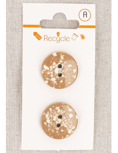 Kaart met 2 camel knopen van 20 mm met 2 gaten - Terrazzo