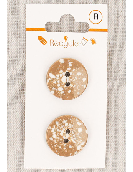 Kaart met 2 camel knopen van 20 mm met 2 gaten - Terrazzo