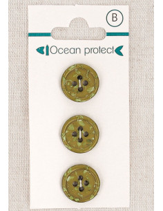 Kaart met 3 kaki knopen 15 mm 4 gaten - Fantasieën