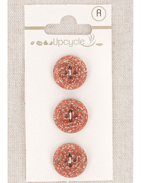 Kaart met 3 koperen knopen 15 mm 4 gaten -Fantasieën