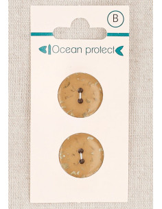 Kaart met 2 camel knopen 18 mm 2 gaten - Plat