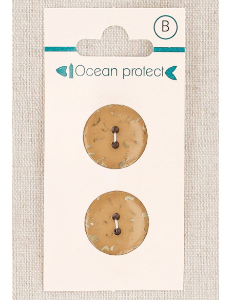 Kaart met 2 camel knopen 18 mm 2 gaten - Plat