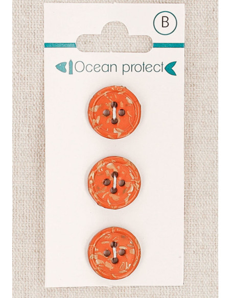 Kaart met 3 baksteen knopen 15 mm 4 gaten - Gerolde rand