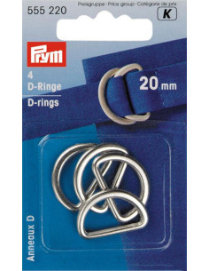 Doos met 4 D-ringen - Zilver 20 mm