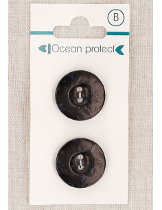 Kaart met 2 zwarte knopen 20 mm 2 gaten - Rand