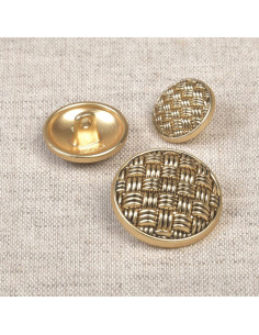 Metalen knoop met staart weefsel - Goud